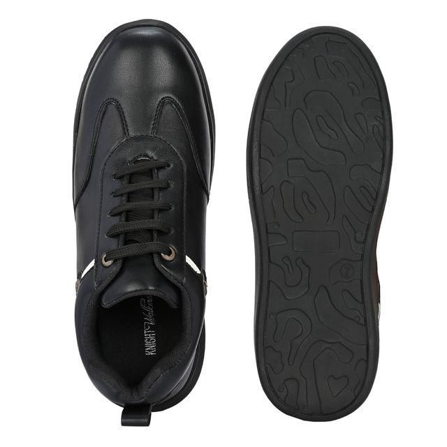 Knight Walkers Men's Black Faux Leather Casual Shoes