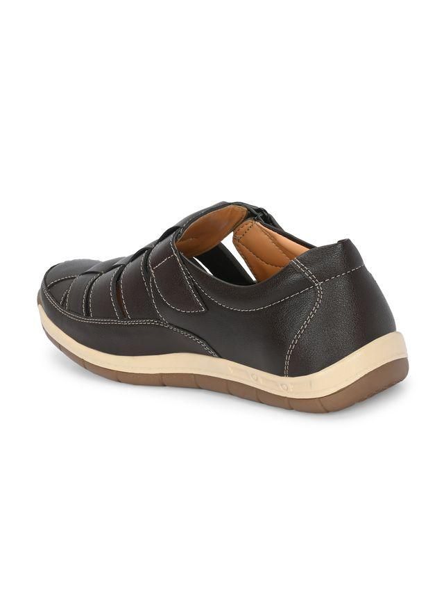 Knight Walkers Mens Luxury Delight Brown Leather Sandals
