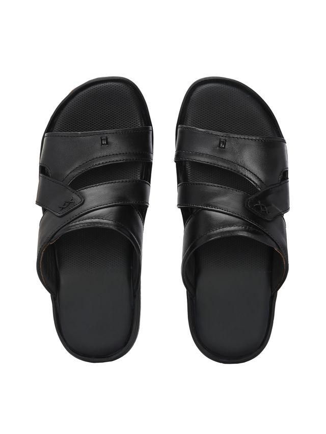 Knight Walkers Men Cloud Nine Black Leather Slippers