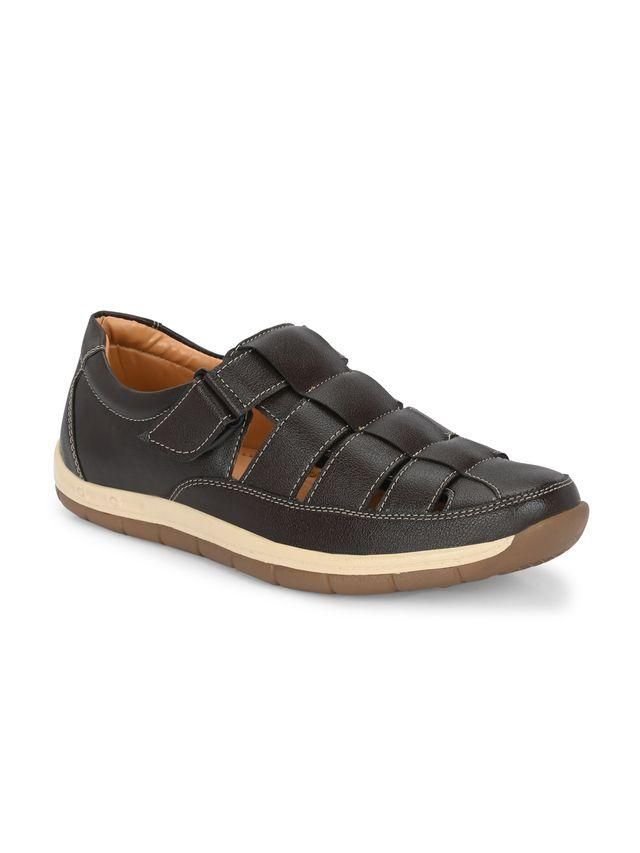 Knight Walkers Mens Luxury Delight Brown Leather Sandals