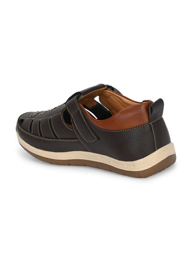 Knight Walkers Mens Luxury Feet Brown Leather Sandals