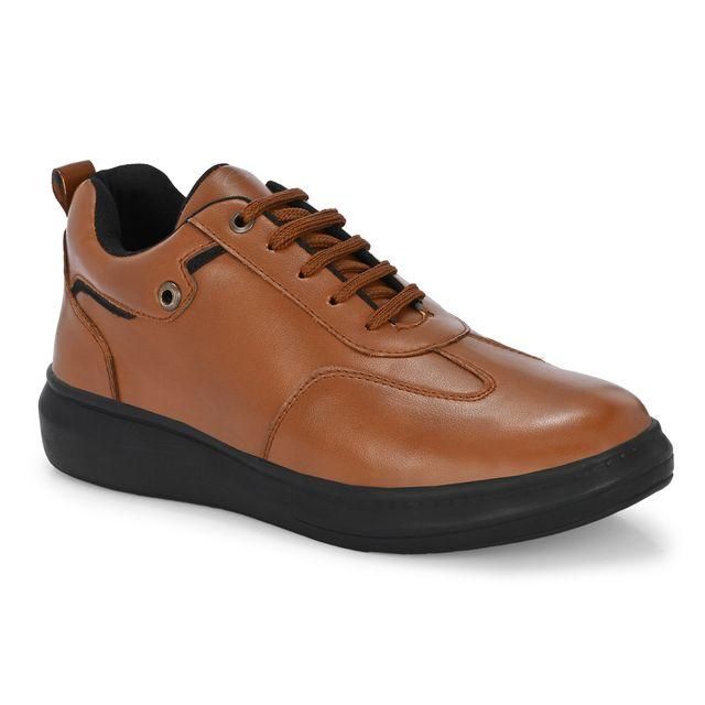 Knight Walkers Men's Tan Faux Leather Casual Shoes