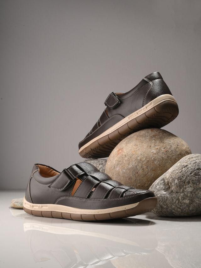 Knight Walkers Mens Luxury Delight Brown Leather Sandals