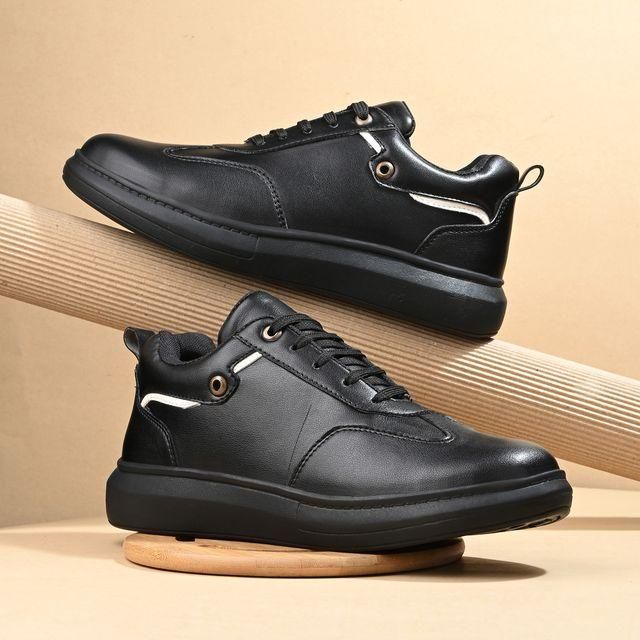 Knight Walkers Men's Black Faux Leather Casual Shoes