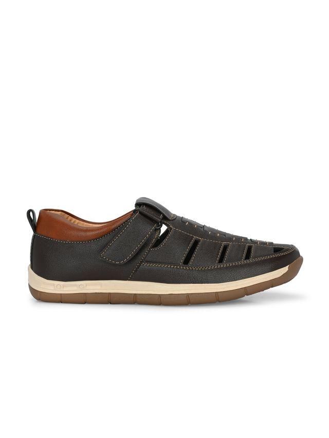 Knight Walkers Mens Luxury Feet Brown Leather Sandals