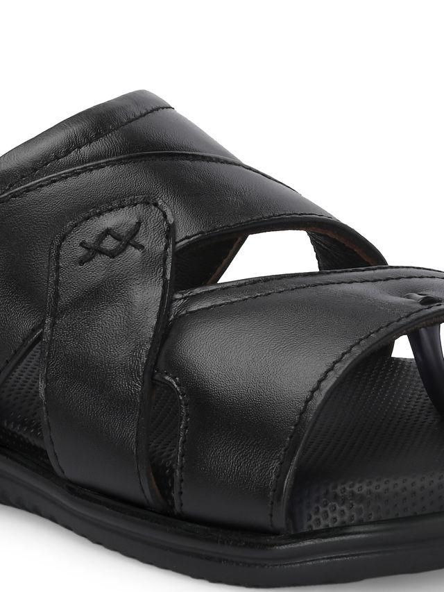 Knight Walkers Men Cloud Nine Black Leather Slippers