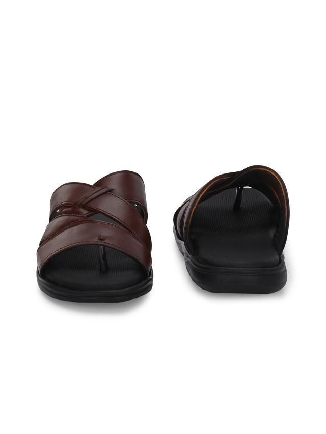 Knight Walkers Mens Toasty Toes Brown Leather Slippers