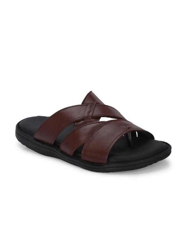 Knight Walkers Mens Toasty Toes Brown Leather Slippers