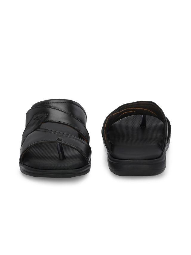 Knight Walkers Men Cloud Nine Black Leather Slippers