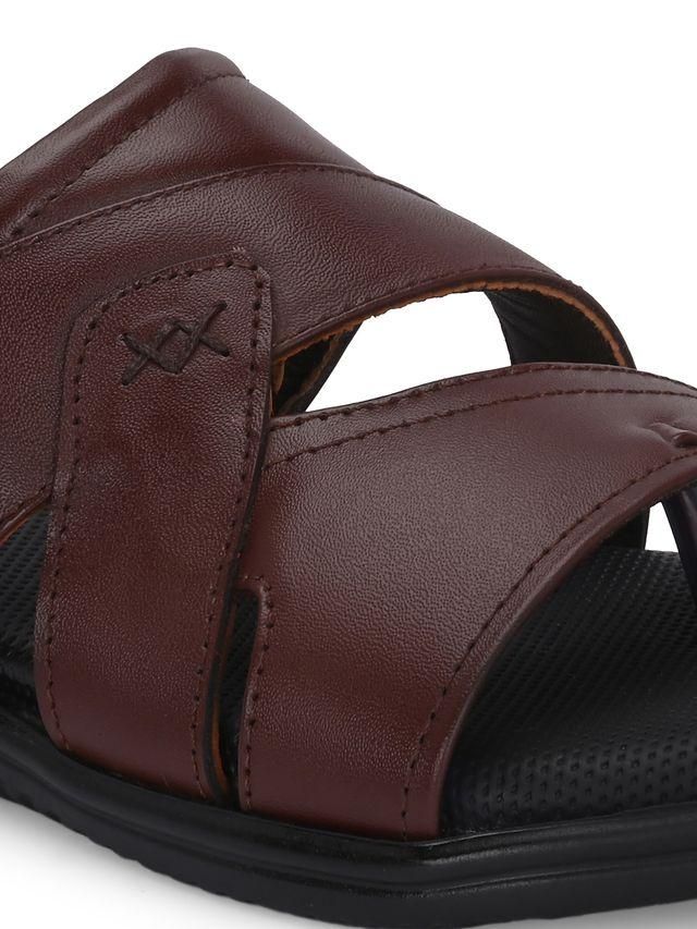 Knight Walkers Men Cloud Nine Brown Leather Slippers