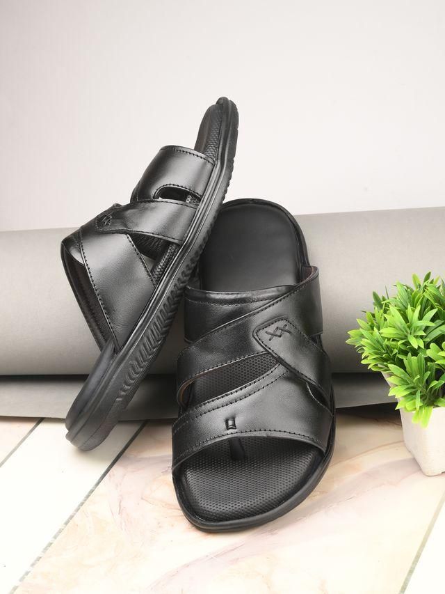 Knight Walkers Men Cloud Nine Black Leather Slippers