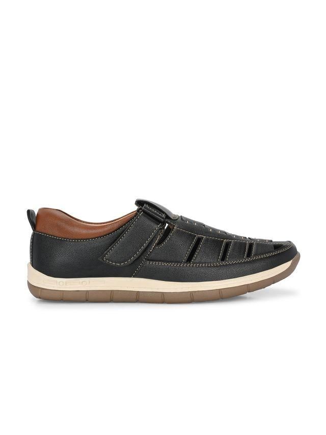 Knight Walkers Mens Luxury Feet Black Leather Sandals
