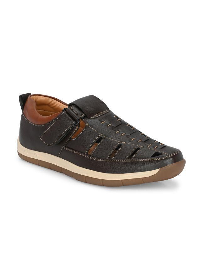 Knight Walkers Mens Luxury Feet Brown Leather Sandals