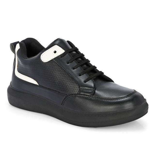 Knight Walkers Men's Black Faux Leather Casual Shoes