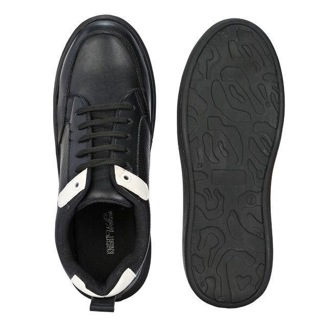 Knight Walkers Men's Black Faux Leather Casual Shoes