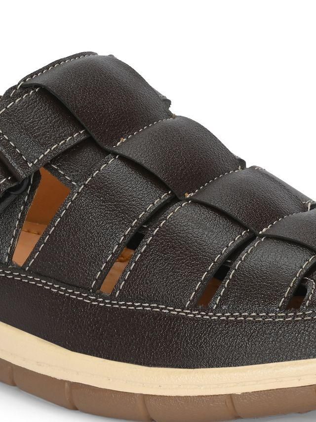 Knight Walkers Mens Luxury Delight Brown Leather Sandals