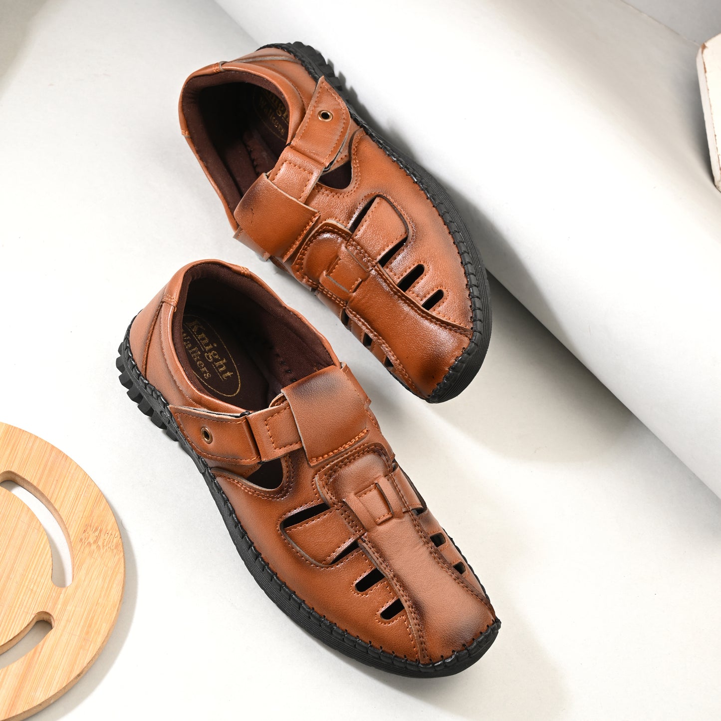 HANDCRAFETD PREMIUM TAN ROMAN SANDALS FOR MEN