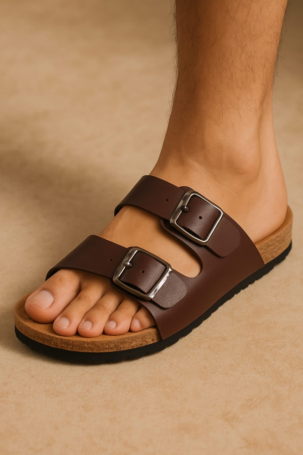 π£ KnightWalkers Men's Arizona Brown Leather Sandals β Timeless Comfort, Classic Style π£