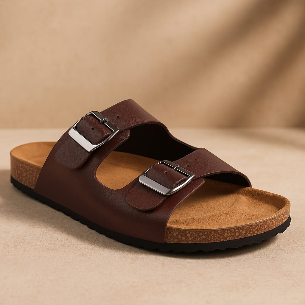 π£ KnightWalkers Men's Arizona Brown Leather Sandals β Timeless Comfort, Classic Style π£