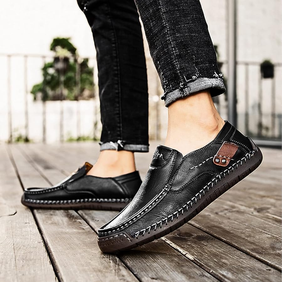 π₯Ώ Hand-Stitched Men's Outdoor Casual Slip-On Loafers π₯Ώ | Knight Walkers