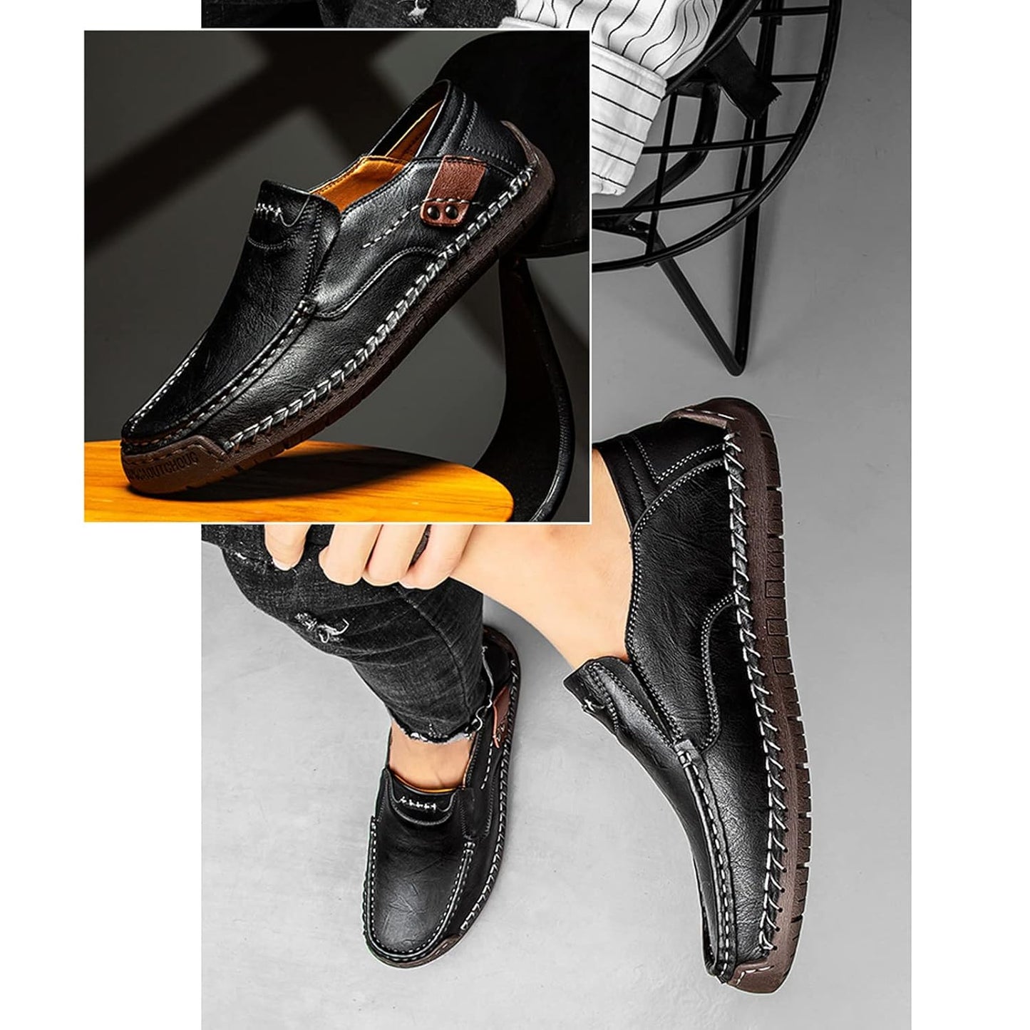 π₯Ώ Hand-Stitched Men's Outdoor Casual Slip-On Loafers π₯Ώ | Knight Walkers