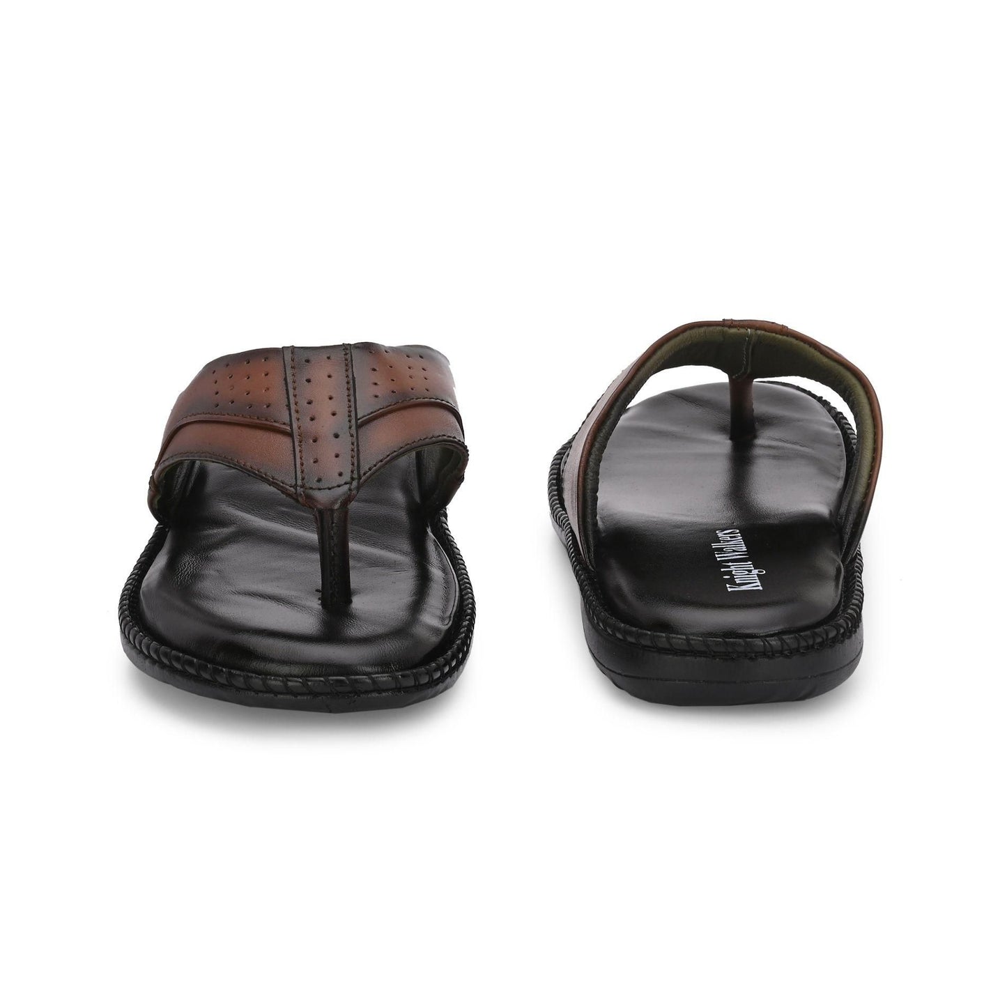 Men's Tan Genuine Leather Slippers by KNIGHT WALKERS