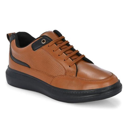Knight Walkers Men's Tan Faux Leather Casual Shoes