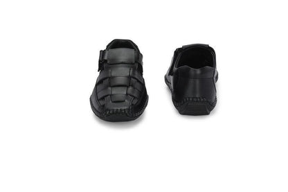 Knight Walkers Mens Dreamers Black Leather Slippers