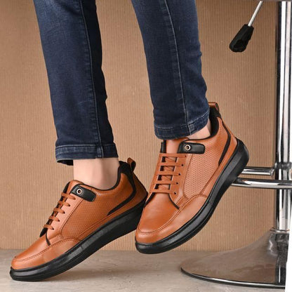 Knight Walkers Men's Tan Faux Leather Casual Shoes