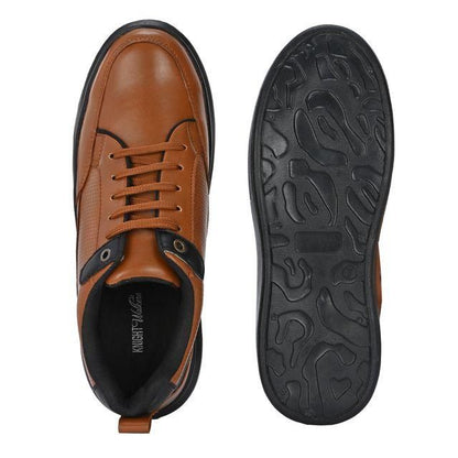 Knight Walkers Men's Tan Faux Leather Casual Shoes