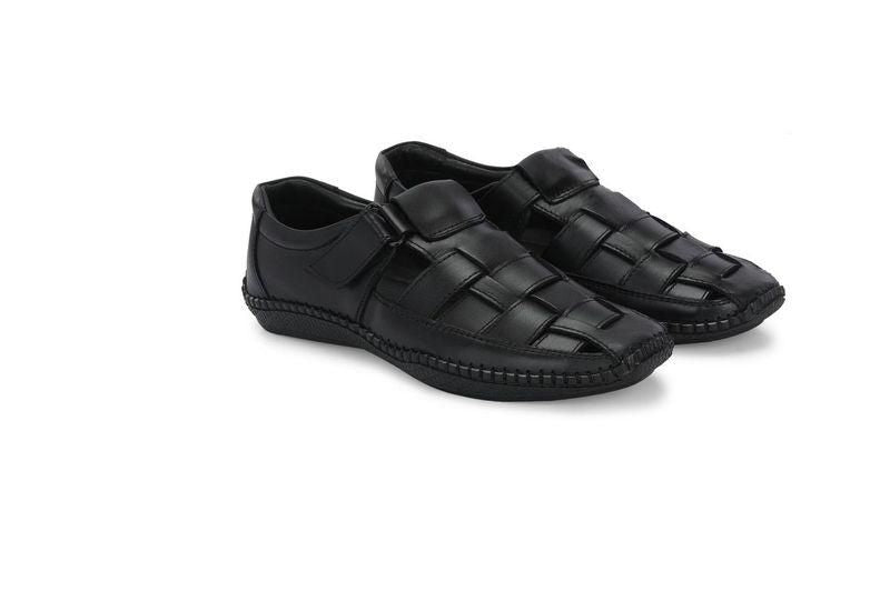 Knight Walkers Mens Dreamers Black Leather Slippers