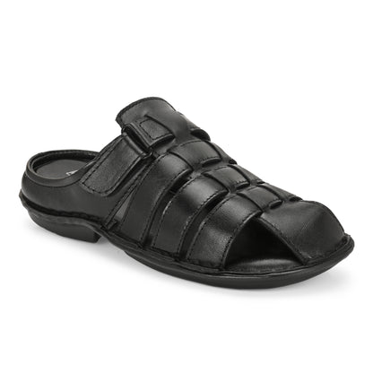 Knight Walkers Men's Premium Leather Slip-On Sandals