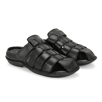 Knight Walkers Men's Premium Leather Slip-On Sandals