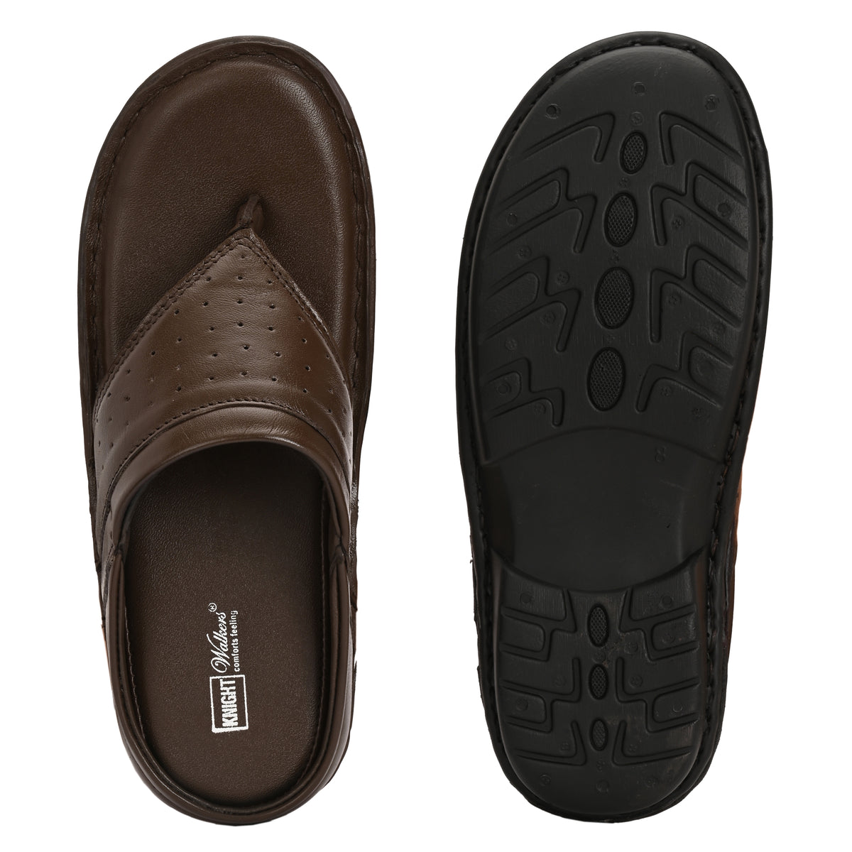 Knight Walkers Men's Premium Leather Toe-Loop Sandals