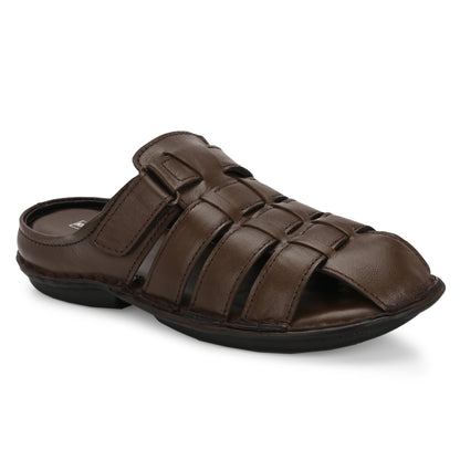 Knight Walkers Men's Premium Leather Slip-On Sandals