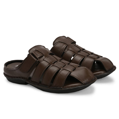 Knight Walkers Men's Premium Leather Slip-On Sandals