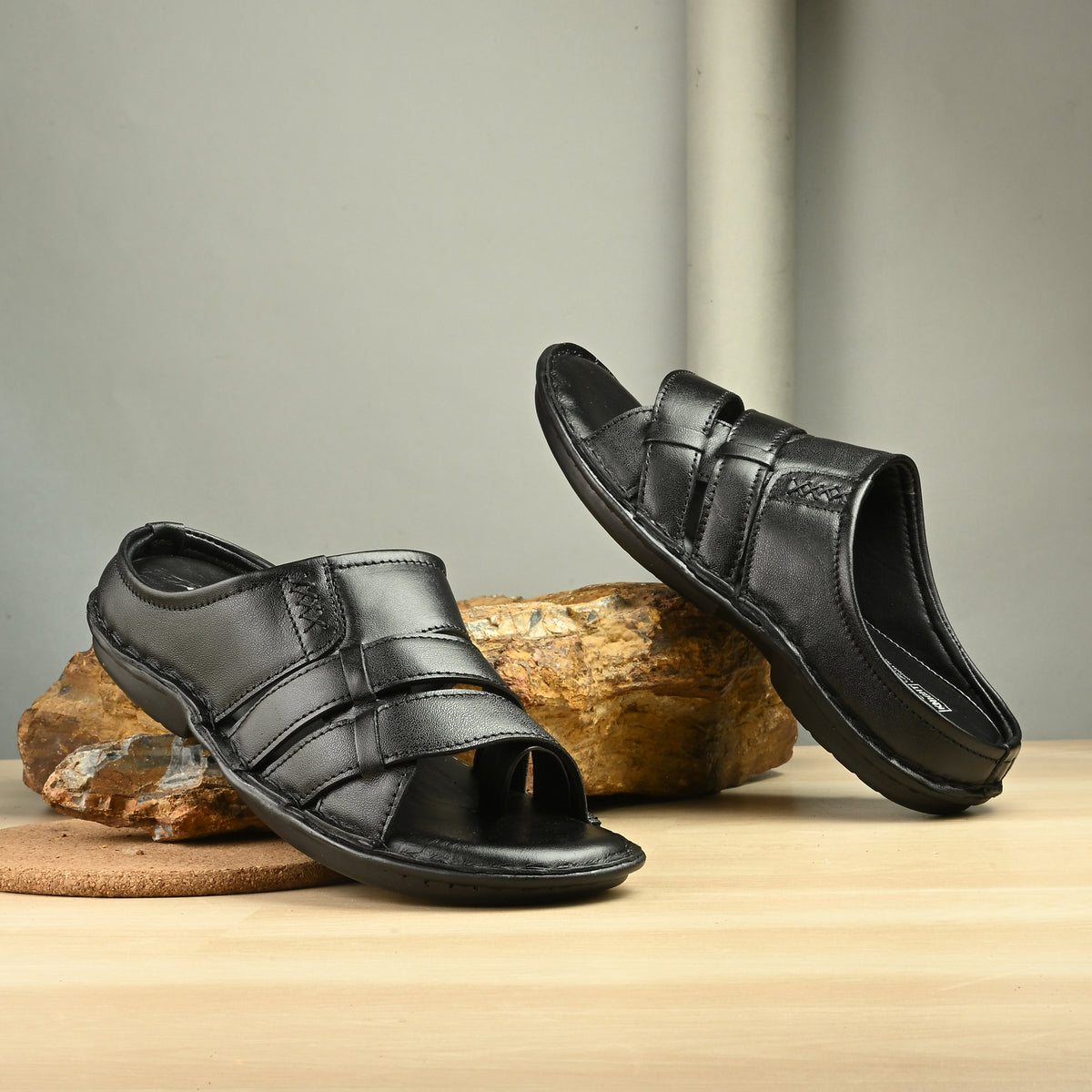 Men's Premium Leather Slip-On Sandals
