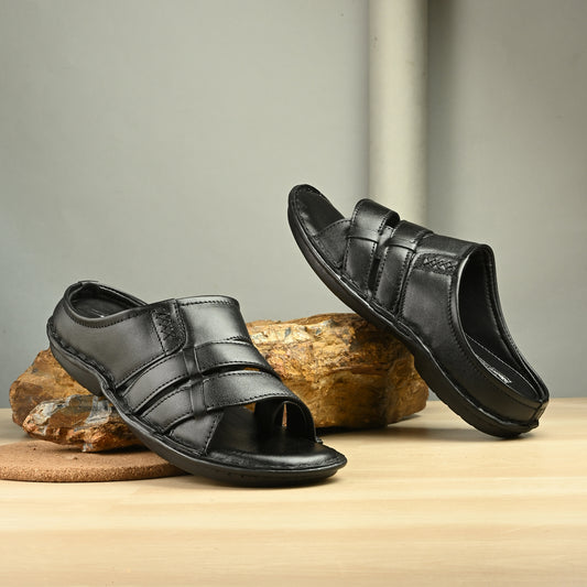 Men's Premium Leather Slip-On Sandals