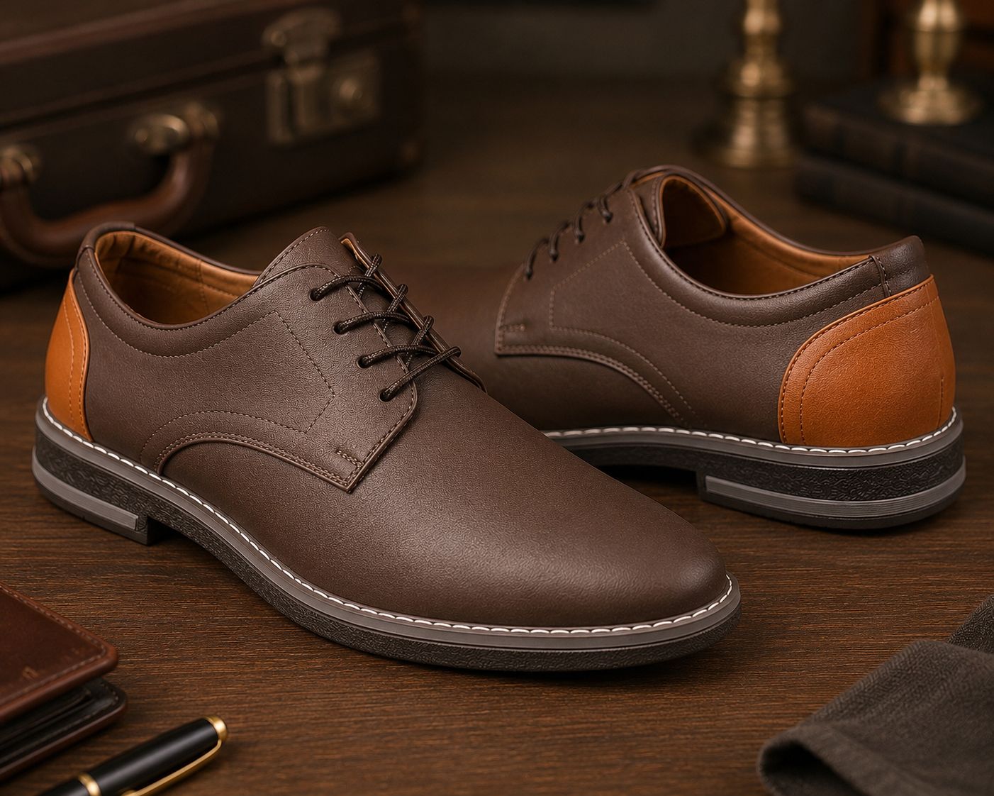 👞 Knight Walkers Ultra Lux Men’s Brown Derby Shoes