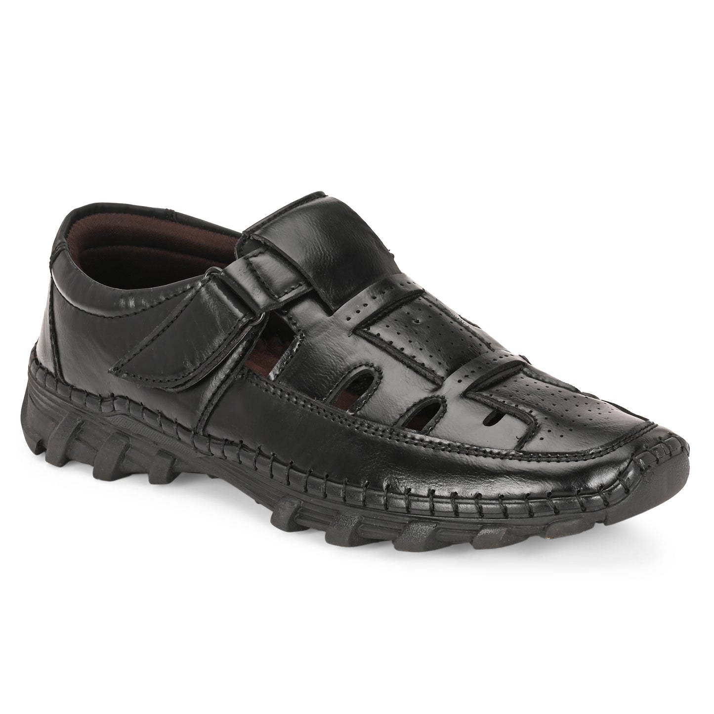 Handcrafted Premium Black Roman Sandals For Men