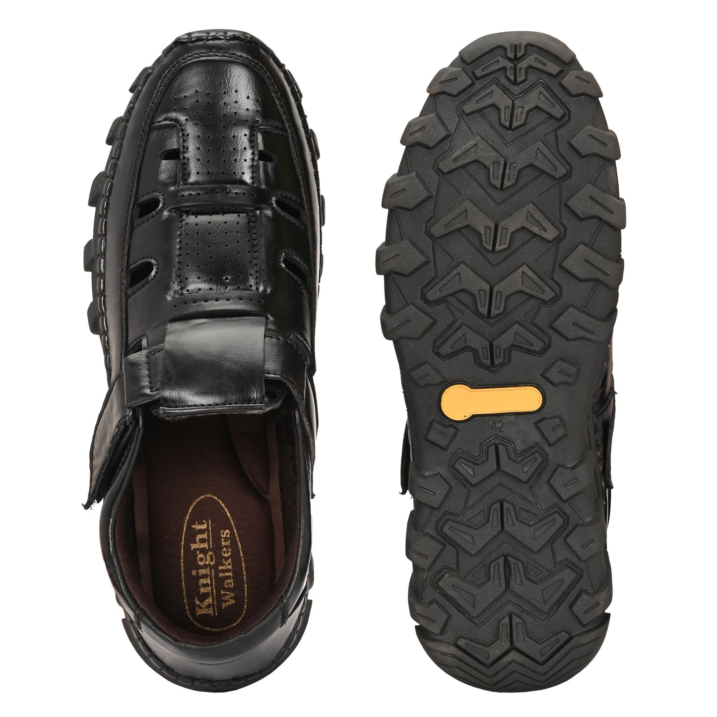 Handcrafted Premium Black Roman Sandals For Men