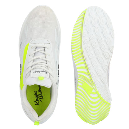 Knight Walkers Mesh Sneakers For Men White&Yellow