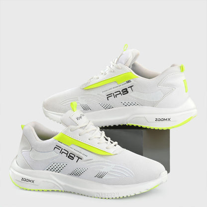Knight Walkers Mesh Sneakers For Men White&Yellow
